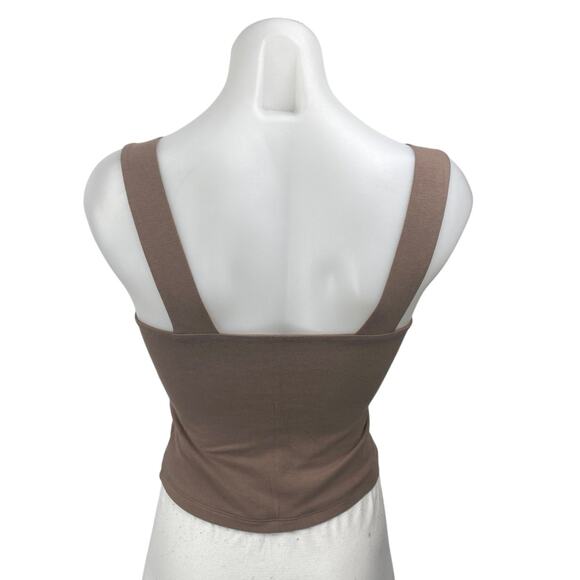 Abercrombie & Fitch Brown Sleeveless Square Neck Cami Camisole Tank Top Size M - Picture 2 of 4
